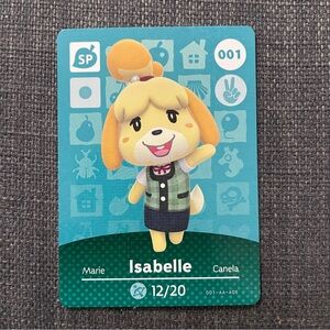 Animal Crossing Isabelle 001 Amiibo Card